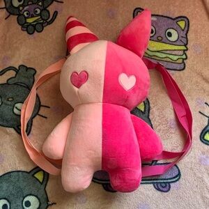 Praying Rabbit pink rabbit plush backpack <3